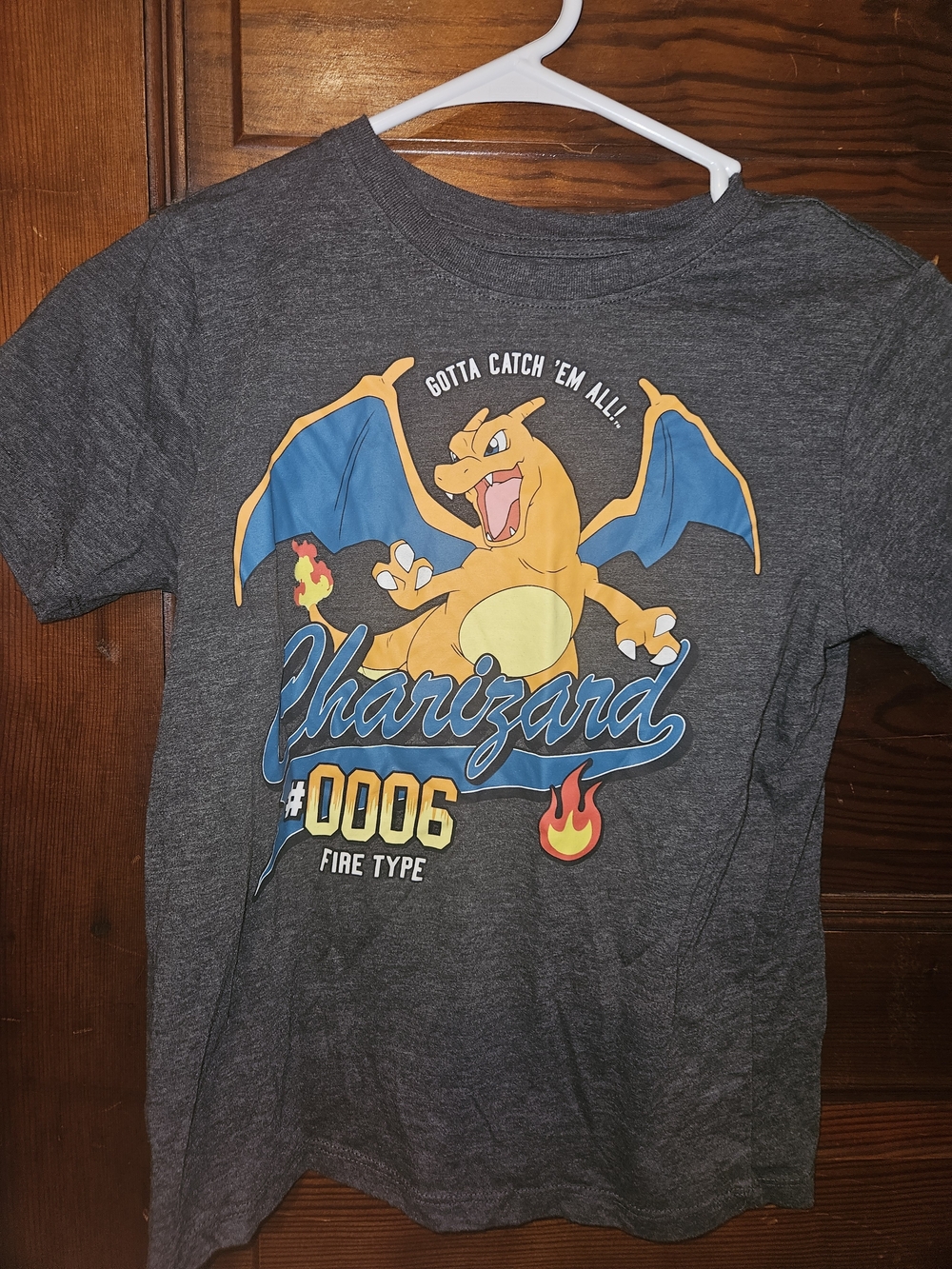 Pokemon Charizard Kids Tee - Gray, Orange, Blue, Yellow